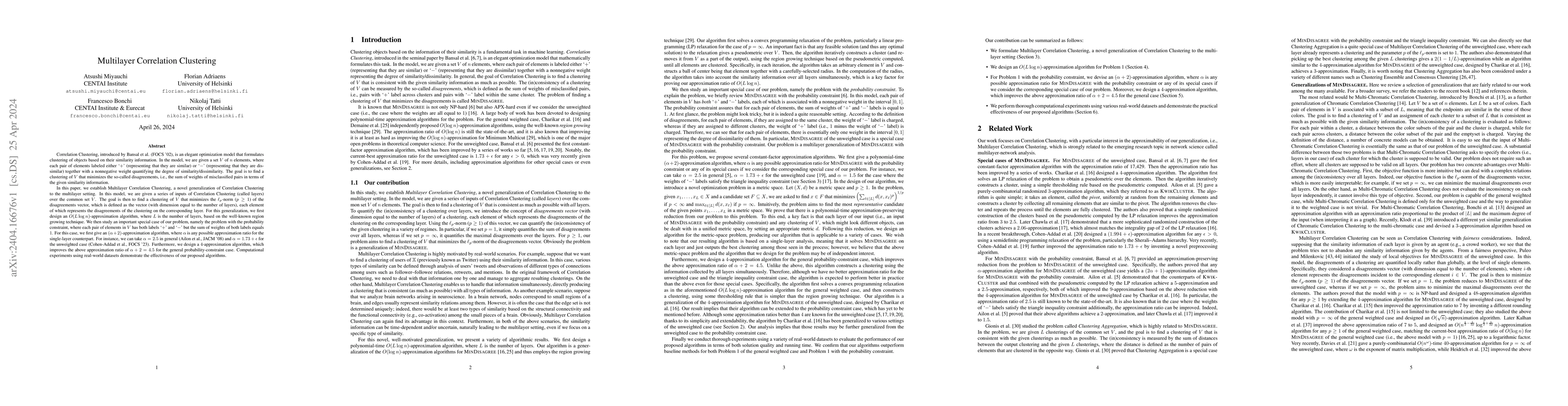 Thumbnail for Multilayer Correlation Clustering