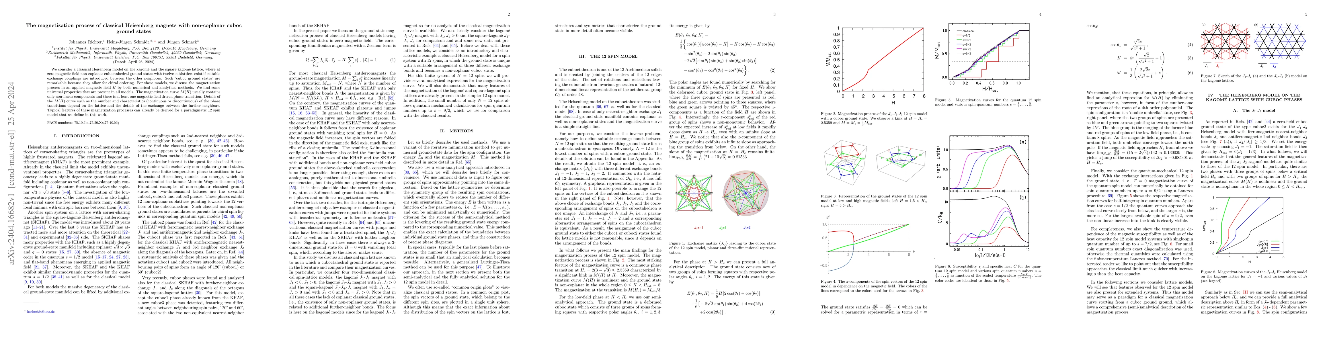 Thumbnail for The magnetization process of classical Heisenberg magnets with
  non-coplanar cuboc ground states