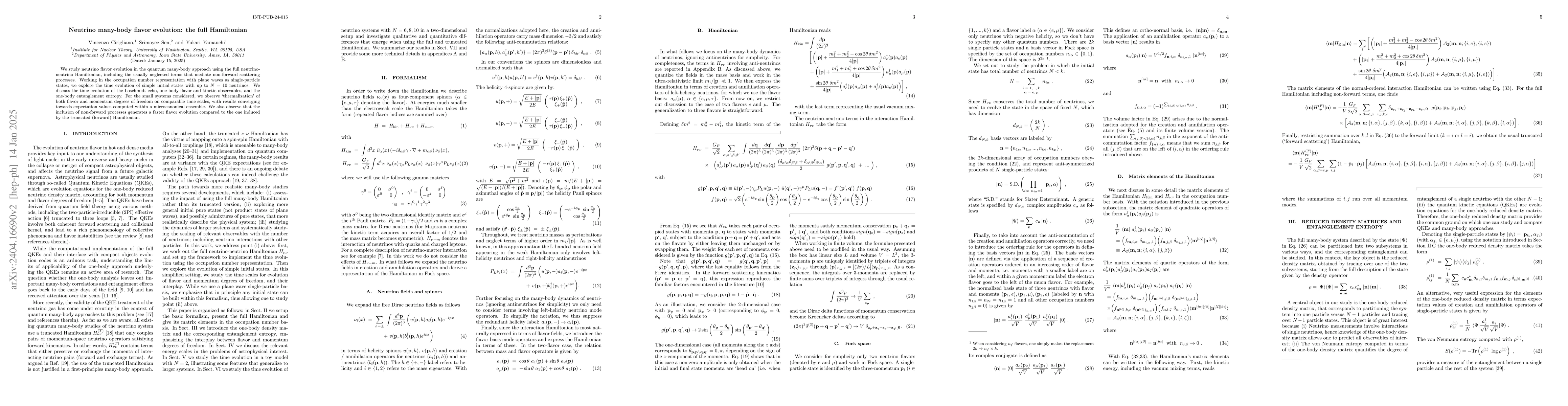 Thumbnail for Neutrino many-body flavor evolution: the full Hamiltonian