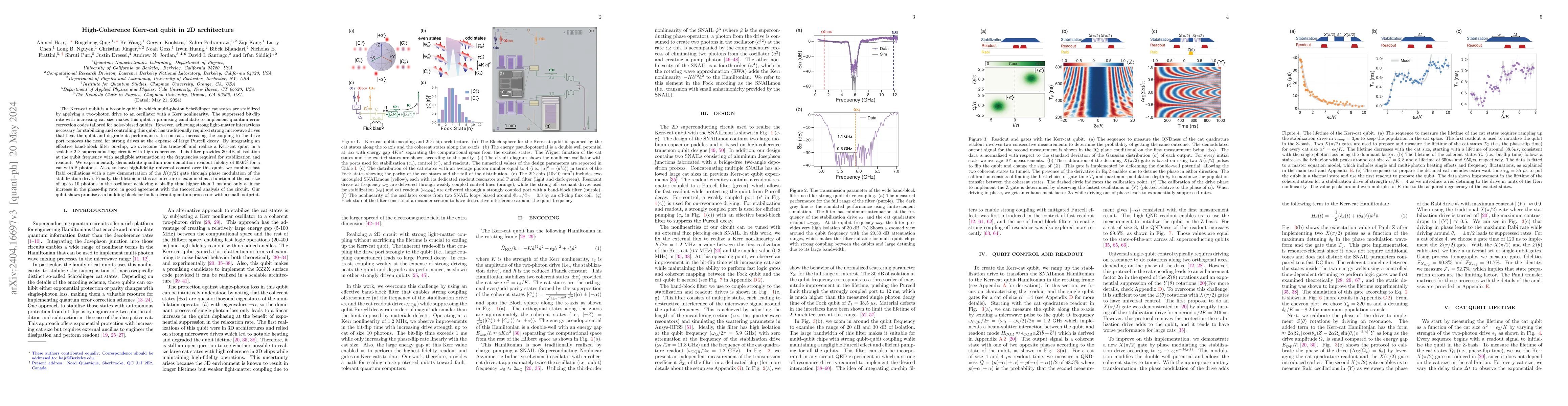 Thumbnail for High-Coherence Kerr-cat qubit in 2D architecture