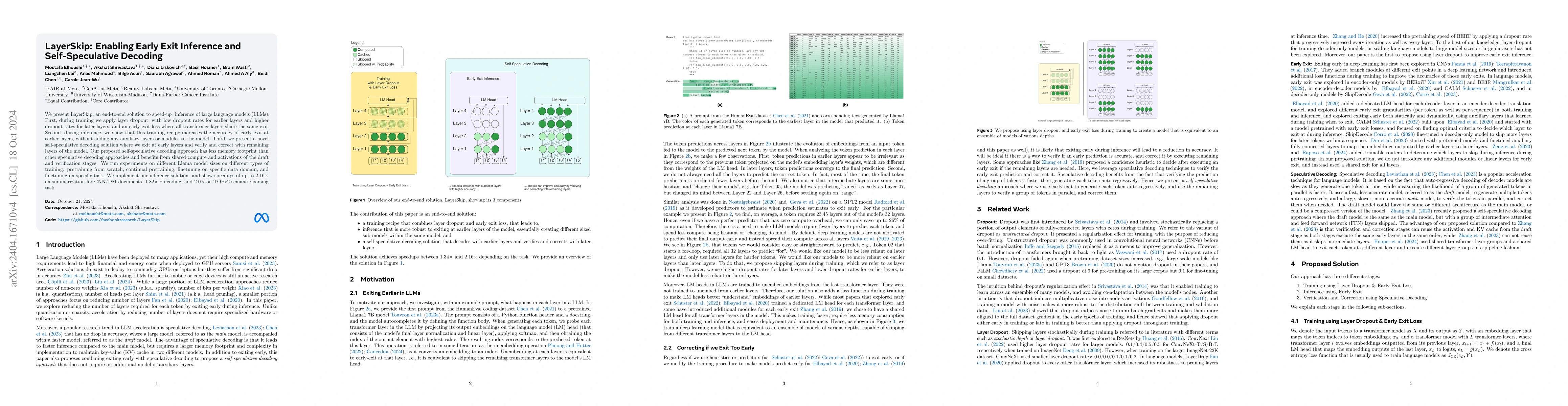 Thumbnail for LayerSkip: Enabling Early Exit Inference and Self-Speculative Decoding