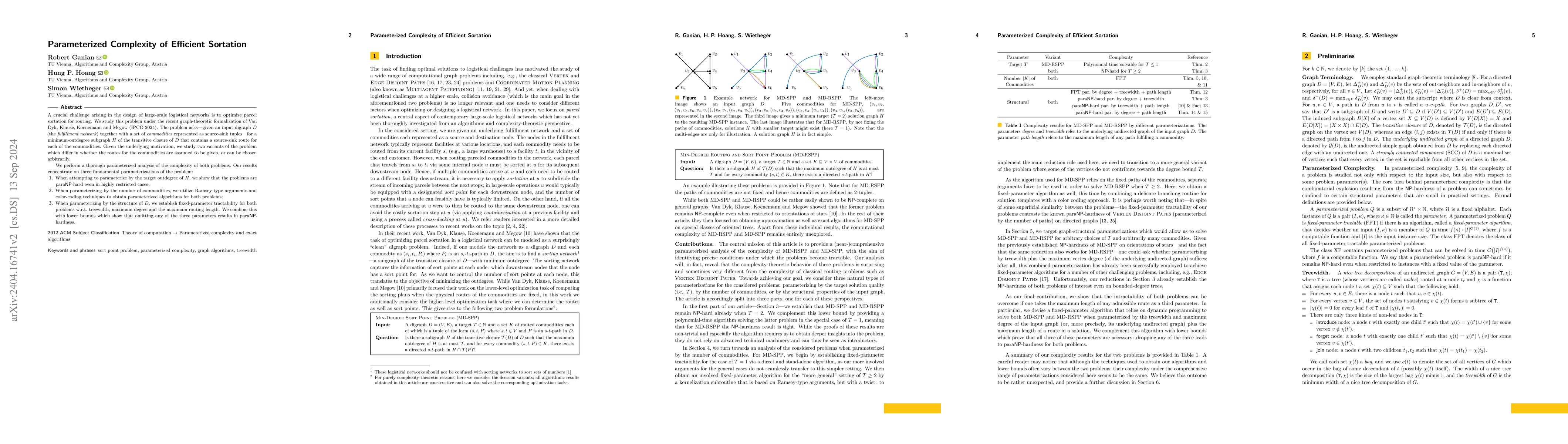Thumbnail for Parameterized Complexity of Efficient Sortation
