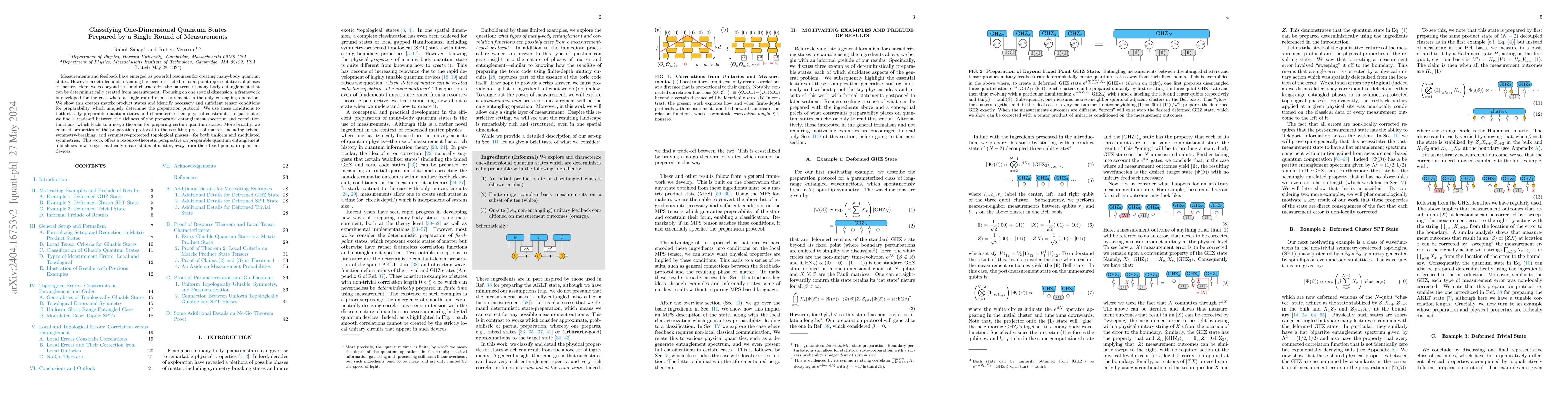 Thumbnail for Classifying One-Dimensional Quantum States Prepared by a Single Round of
  Measurements