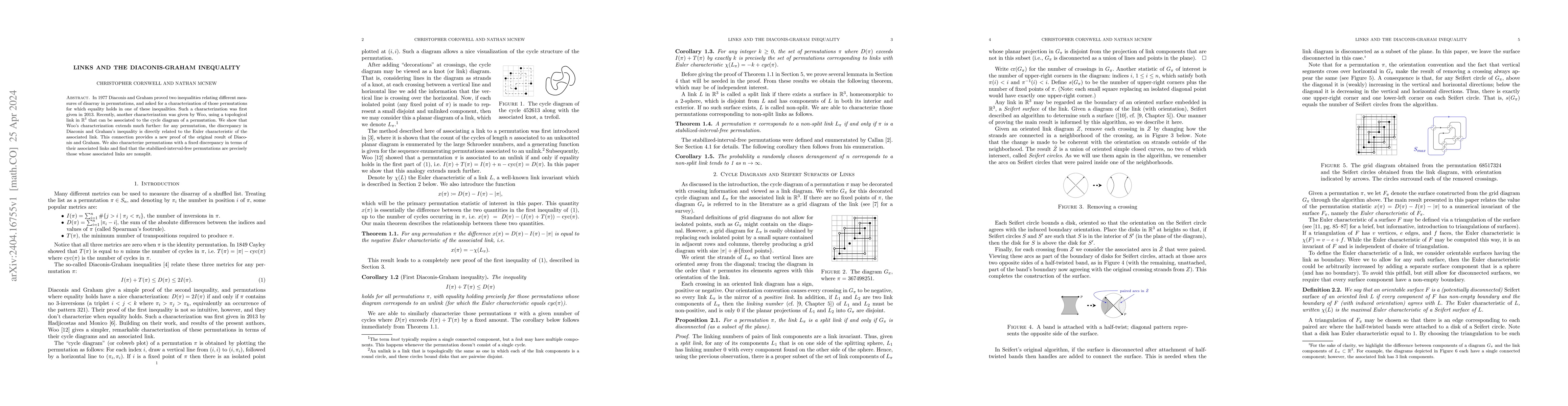 Thumbnail for Links and the Diaconis-Graham Inequality