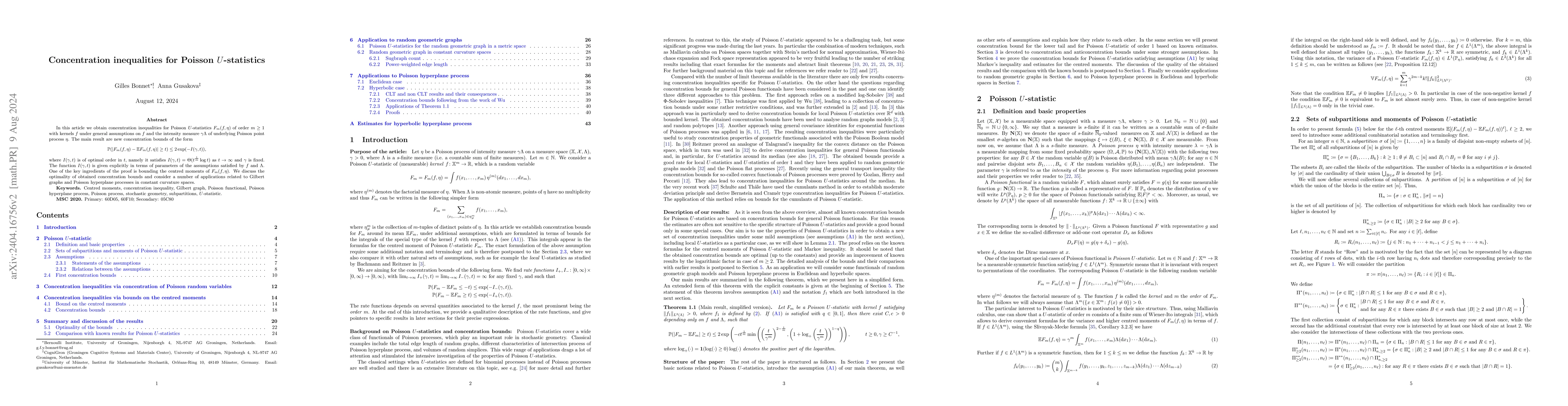 Thumbnail for Concentration inequalities for Poisson $U$-statistics