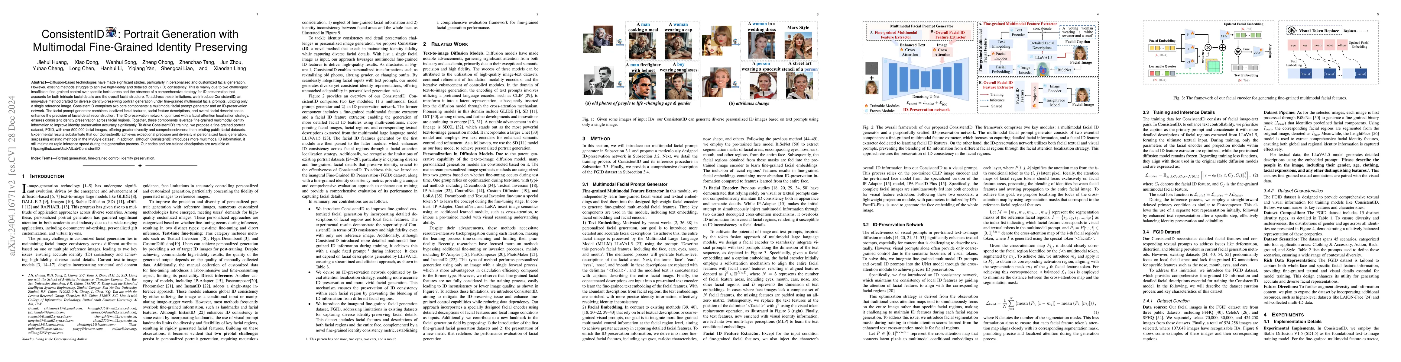 Thumbnail for ConsistentID: Portrait Generation with Multimodal Fine-Grained Identity
  Preserving