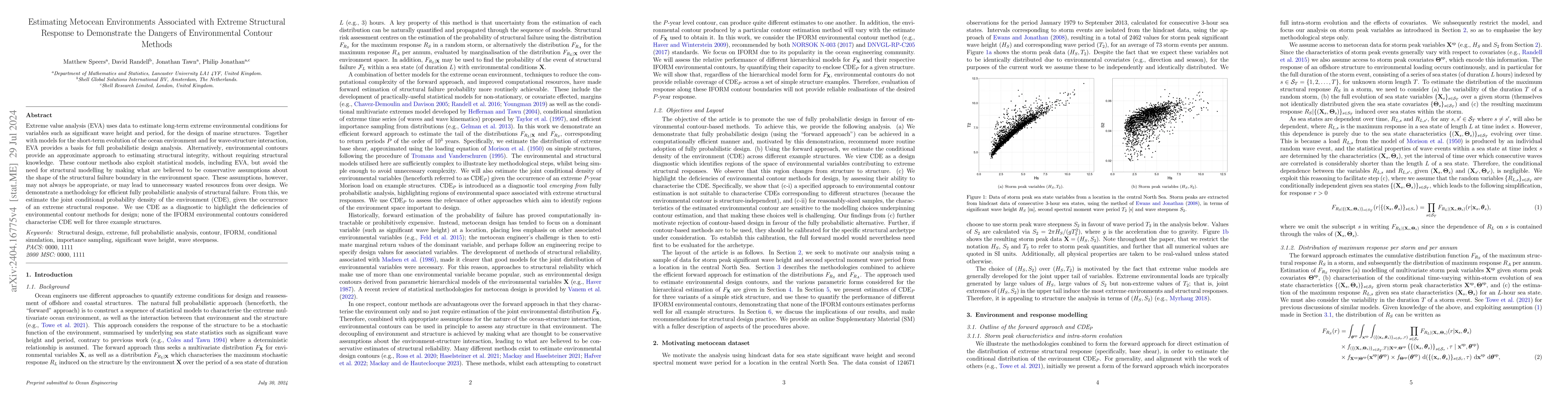 Thumbnail for Estimating Metocean Environments Associated with Extreme Structural
  Response to Demonstrate the Dangers of Environmental Contour Methods