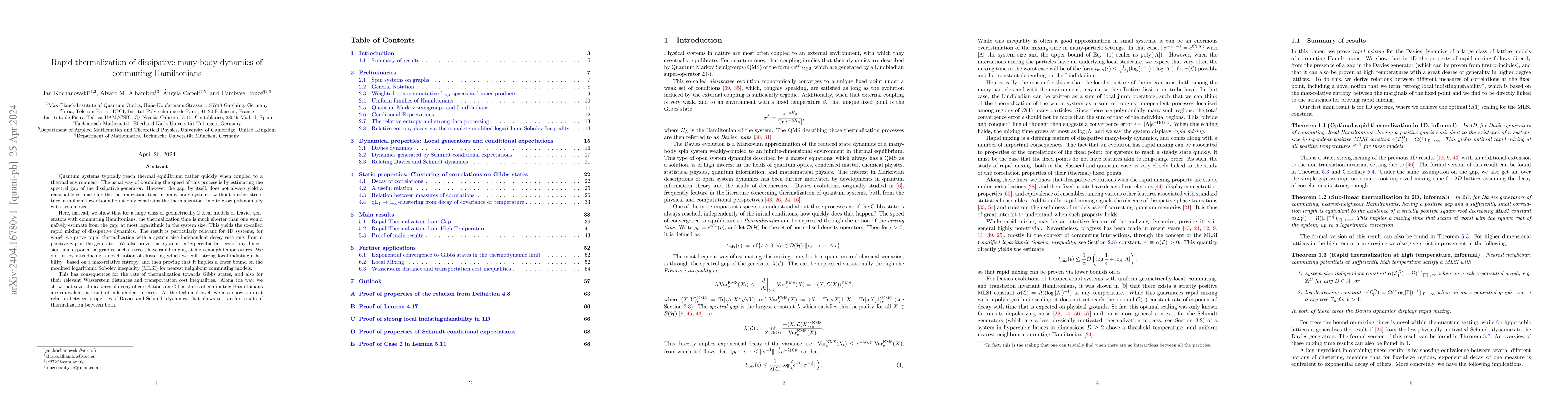 Thumbnail for Rapid thermalization of dissipative many-body dynamics of commuting
  Hamiltonians