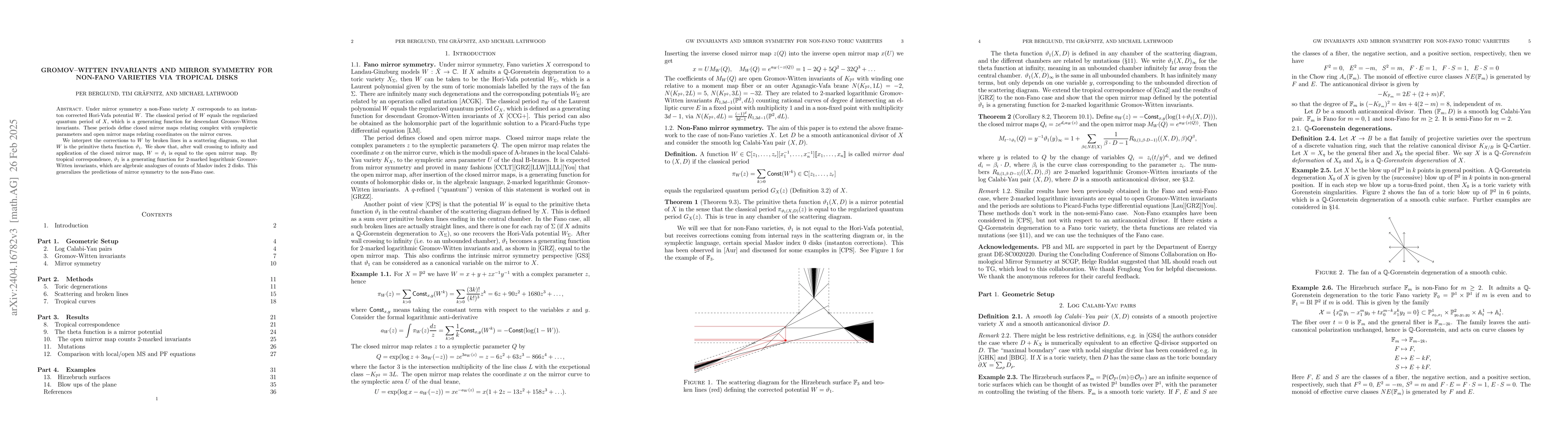 Thumbnail for Gromov-Witten Invariants and Mirror Symmetry for Non-Fano Varieties
  Using Scattering Diagrams