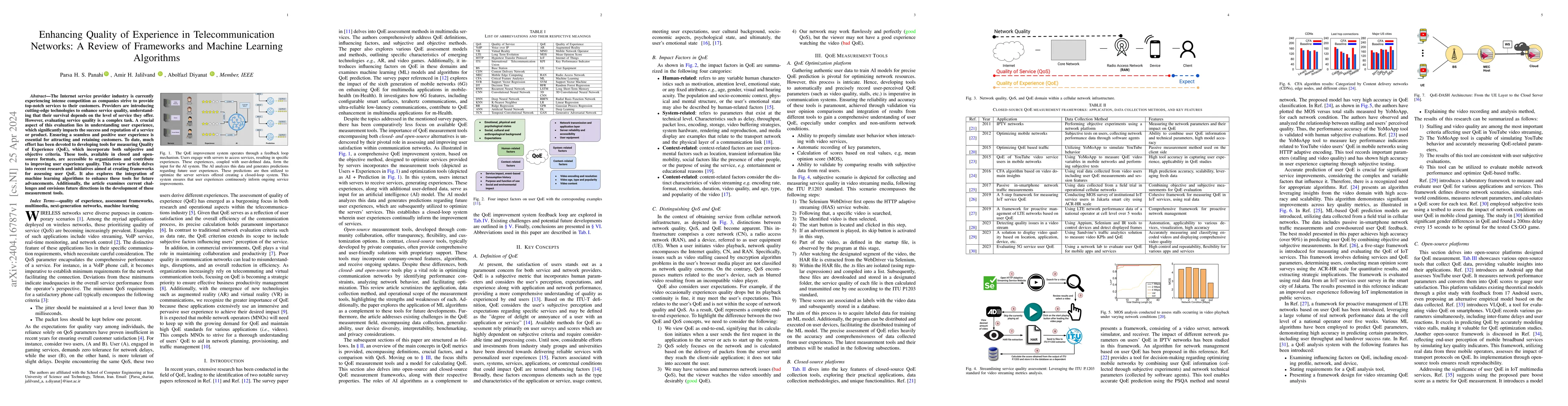 Thumbnail for Enhancing Quality of Experience in Telecommunication Networks: A Review
  of Frameworks and Machine Learning Algorithms