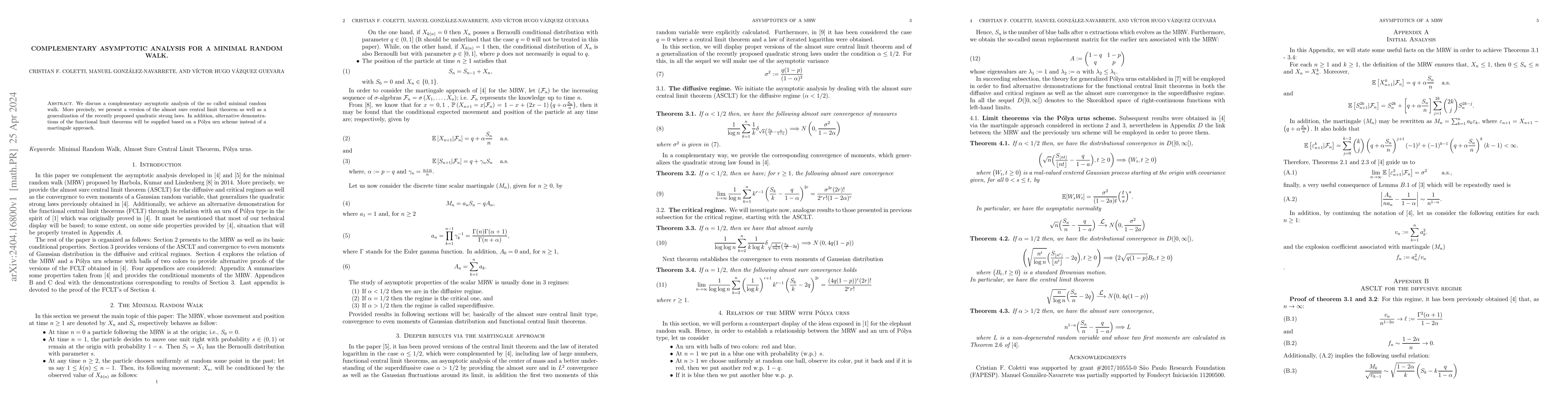 Thumbnail for Complementary asymptotic analysis for a minimal random walk