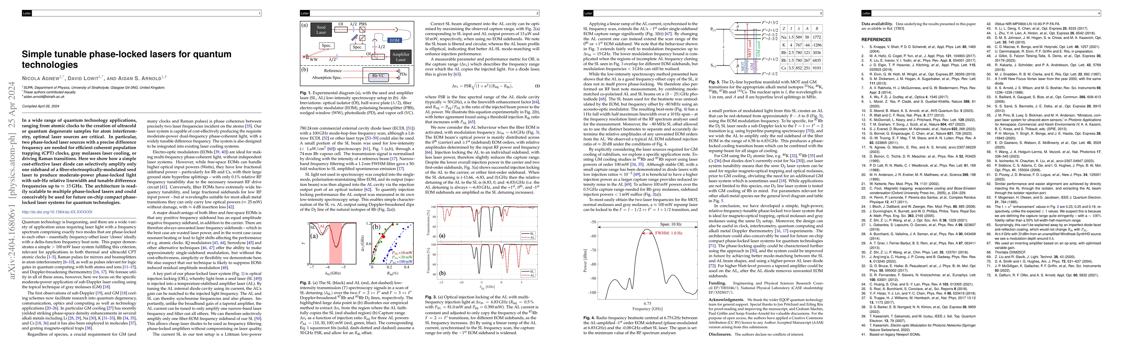 Thumbnail for Simple tunable phase-locked lasers for quantum technologies