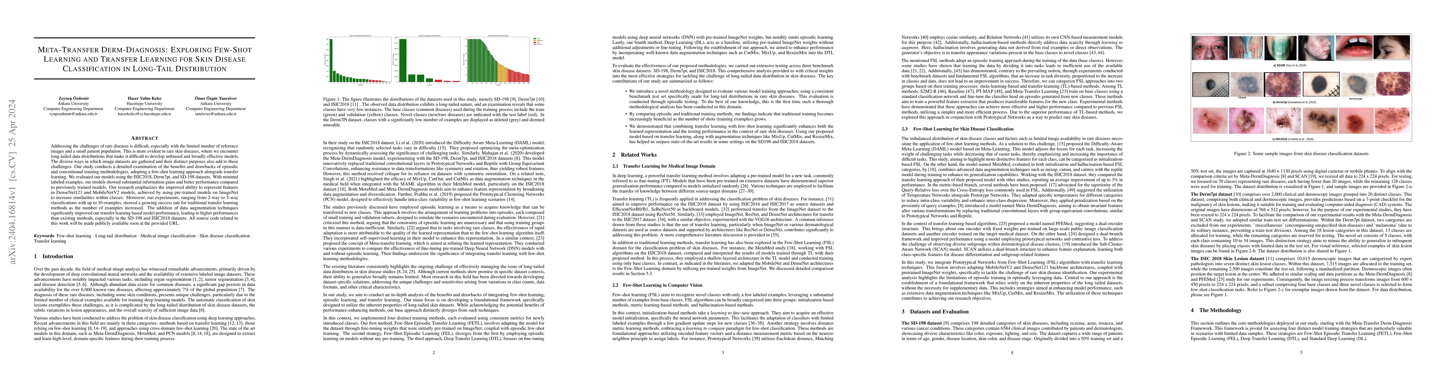 Thumbnail for Meta-Transfer Derm-Diagnosis: Exploring Few-Shot Learning and Transfer
  Learning for Skin Disease Classification in Long-Tail Distribution