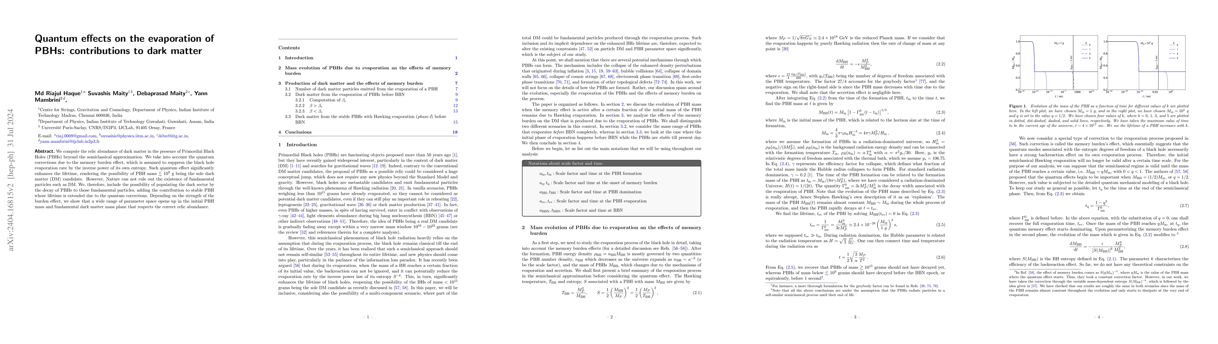 Thumbnail for Quantum effects on the evaporation of PBHs: contributions to dark matter