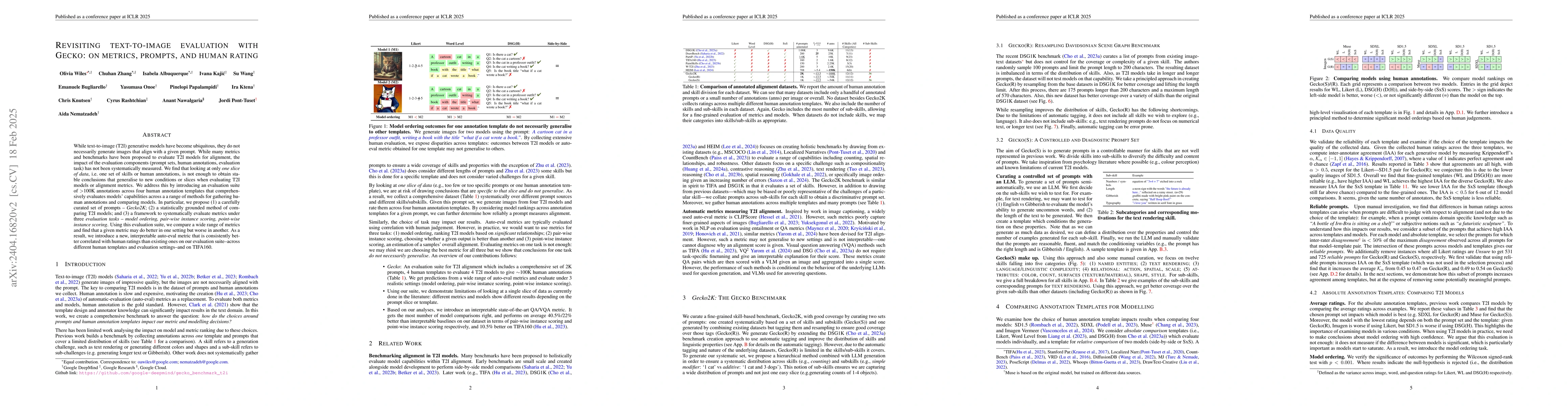 Thumbnail for Revisiting Text-to-Image Evaluation with Gecko: On Metrics, Prompts, and
  Human Ratings