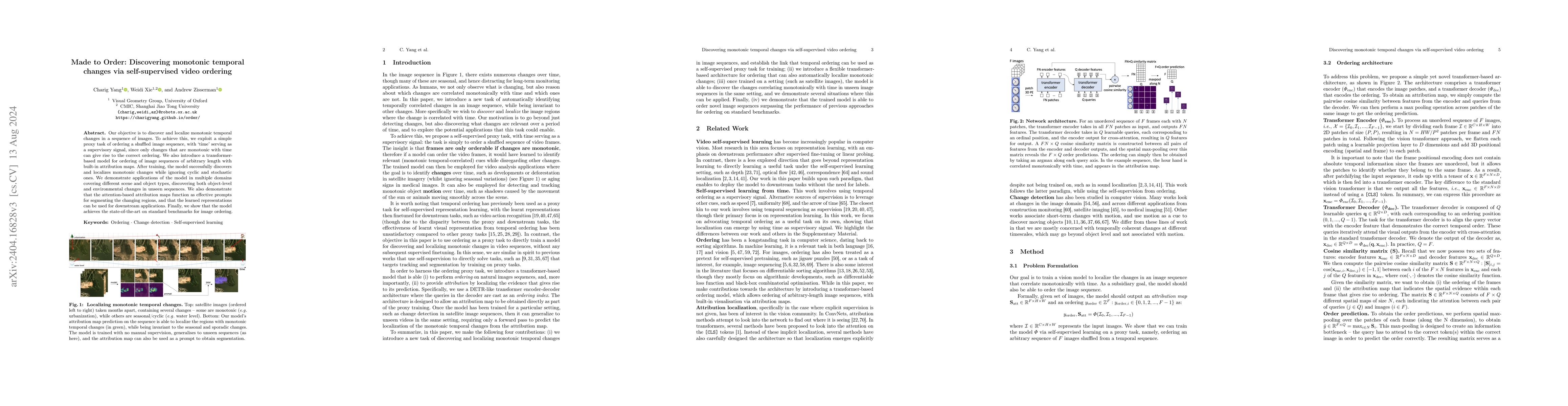 Thumbnail for Made to Order: Discovering monotonic temporal changes via
  self-supervised video ordering