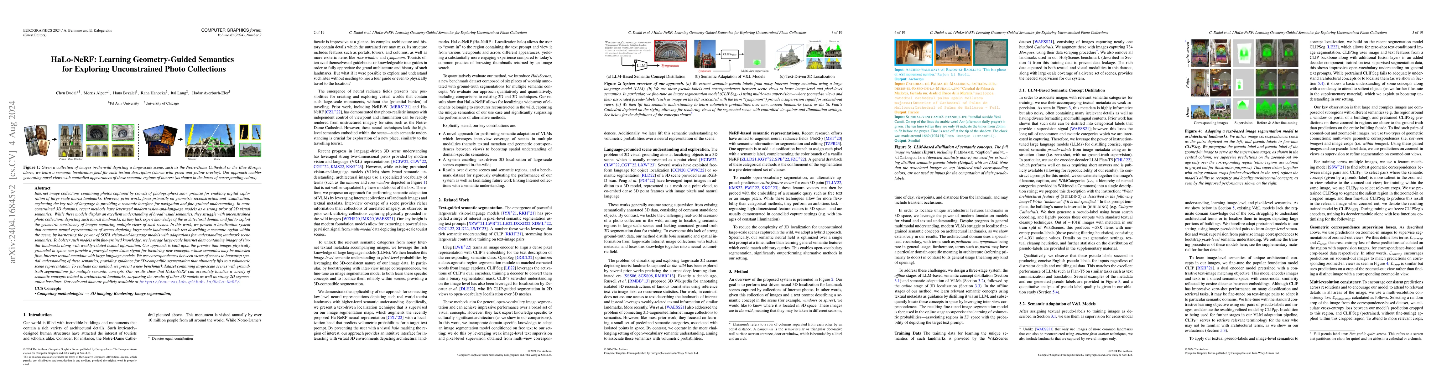 Thumbnail for HaLo-NeRF: Learning Geometry-Guided Semantics for Exploring
  Unconstrained Photo Collections
