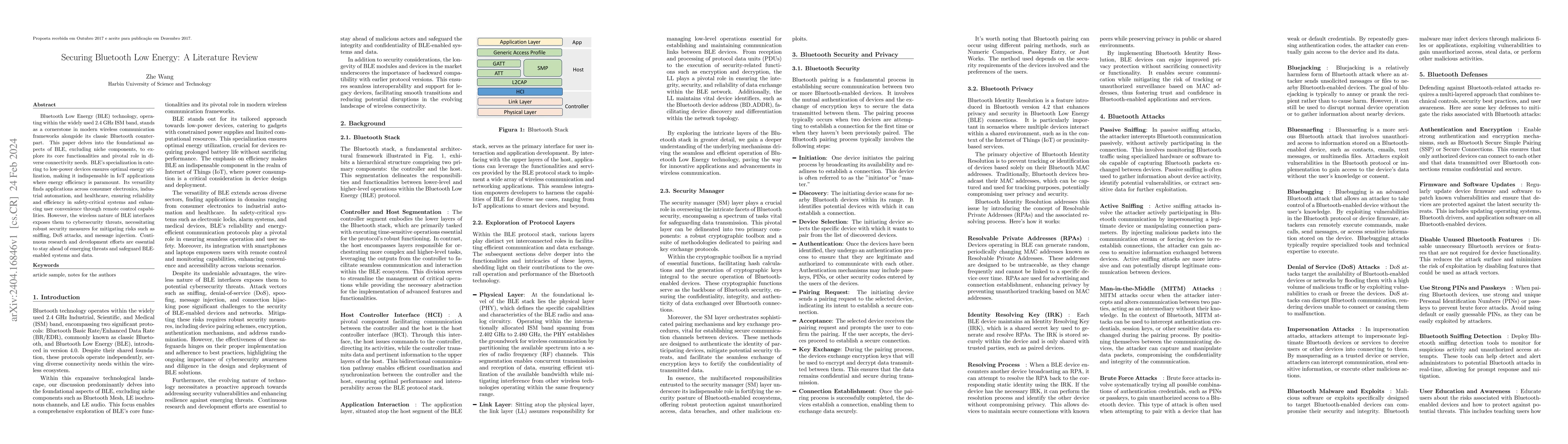 Thumbnail for Securing Bluetooth Low Energy: A Literature Review