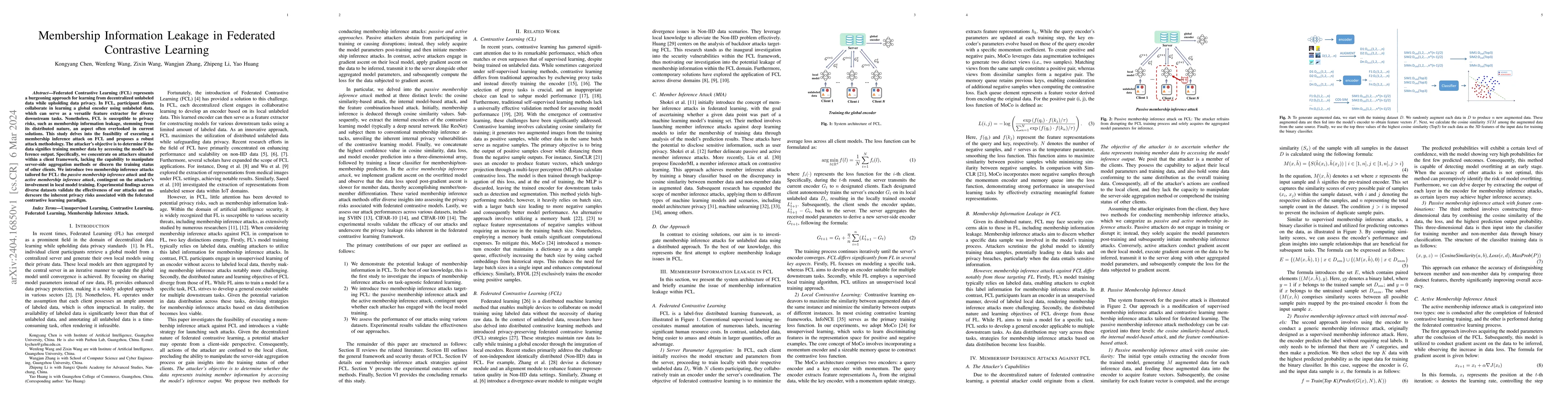 Thumbnail for Membership Information Leakage in Federated Contrastive Learning