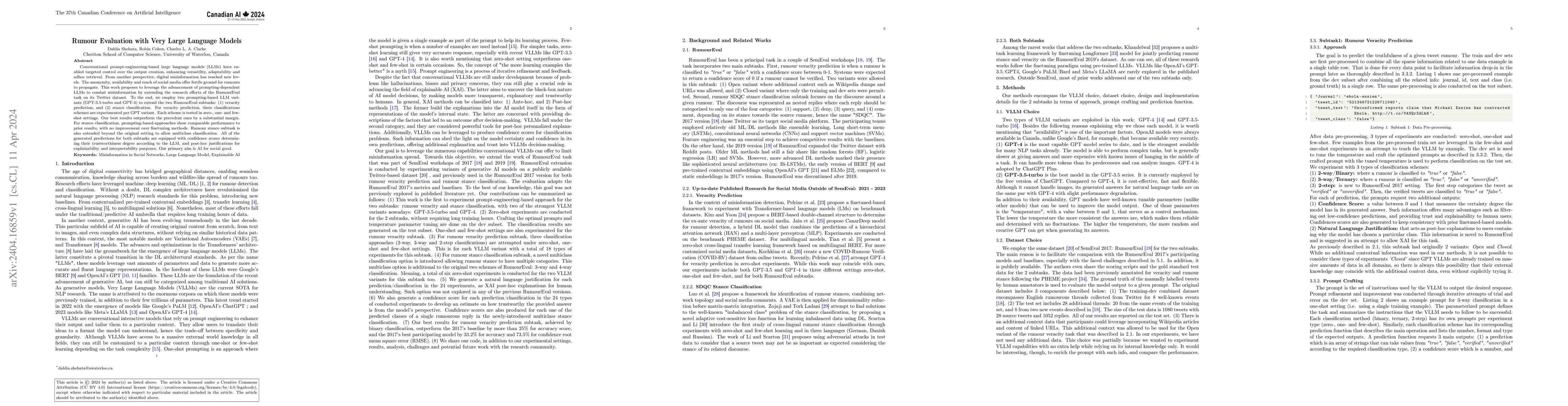 Thumbnail for Rumour Evaluation with Very Large Language Models