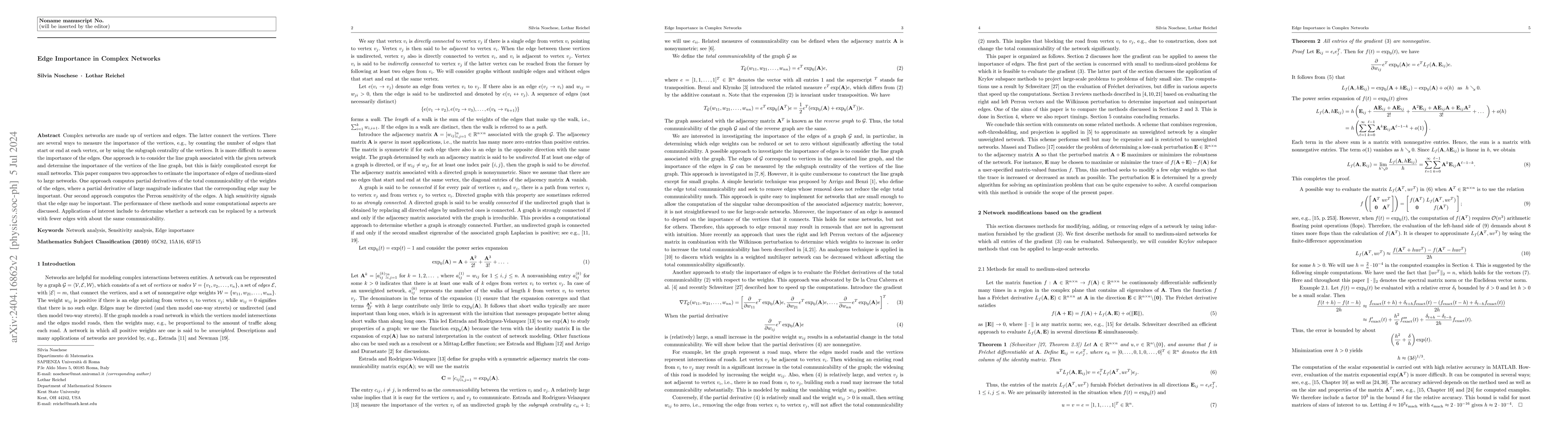 Thumbnail for Edge Importance in Complex Networks