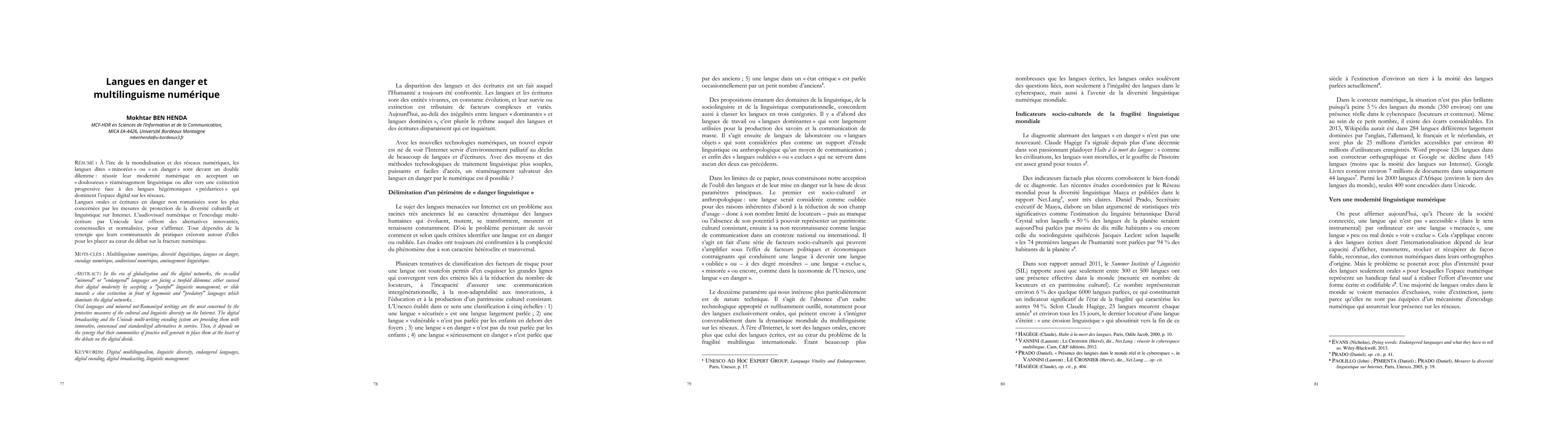Thumbnail for Langues en danger et multilinguisme num{\'e}rique