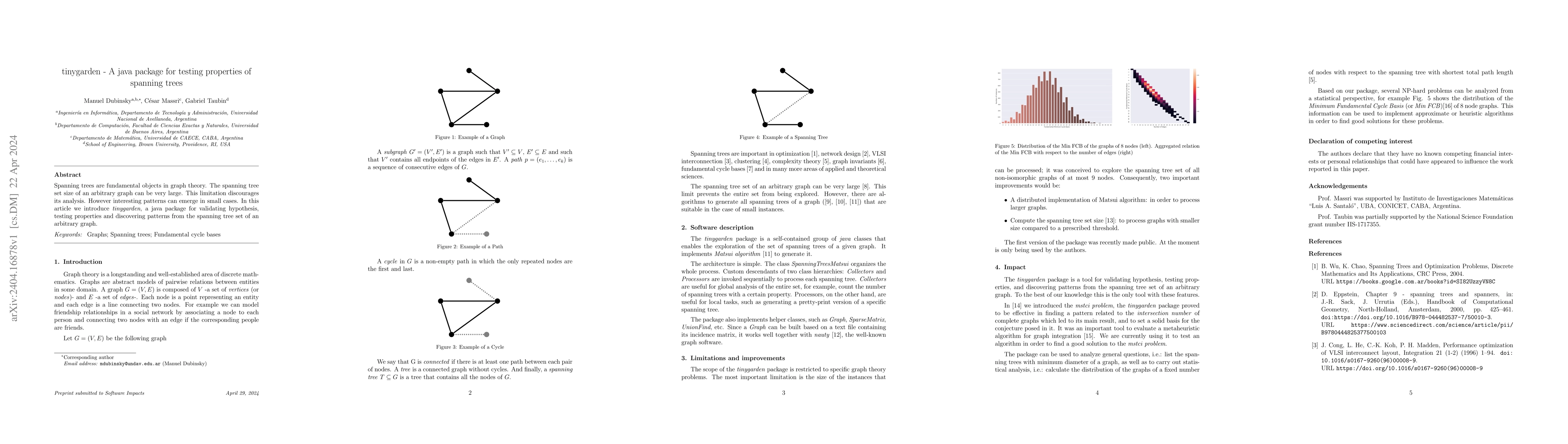 Thumbnail for tinygarden -- A java package for testing properties of spanning trees
