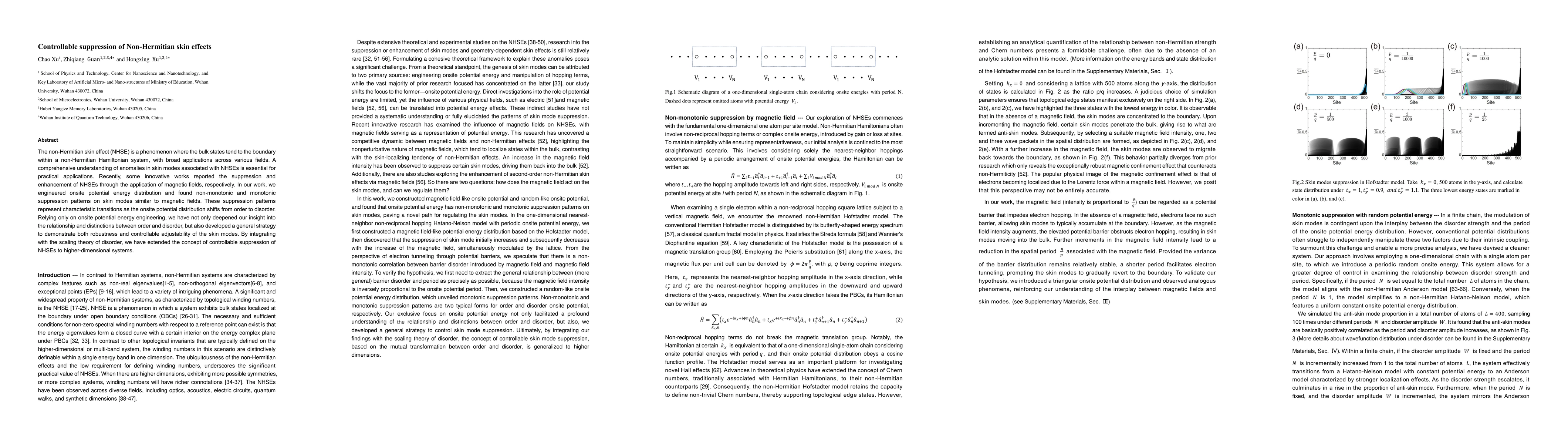 Thumbnail for Controllable suppression of Non-Hermitian skin effects