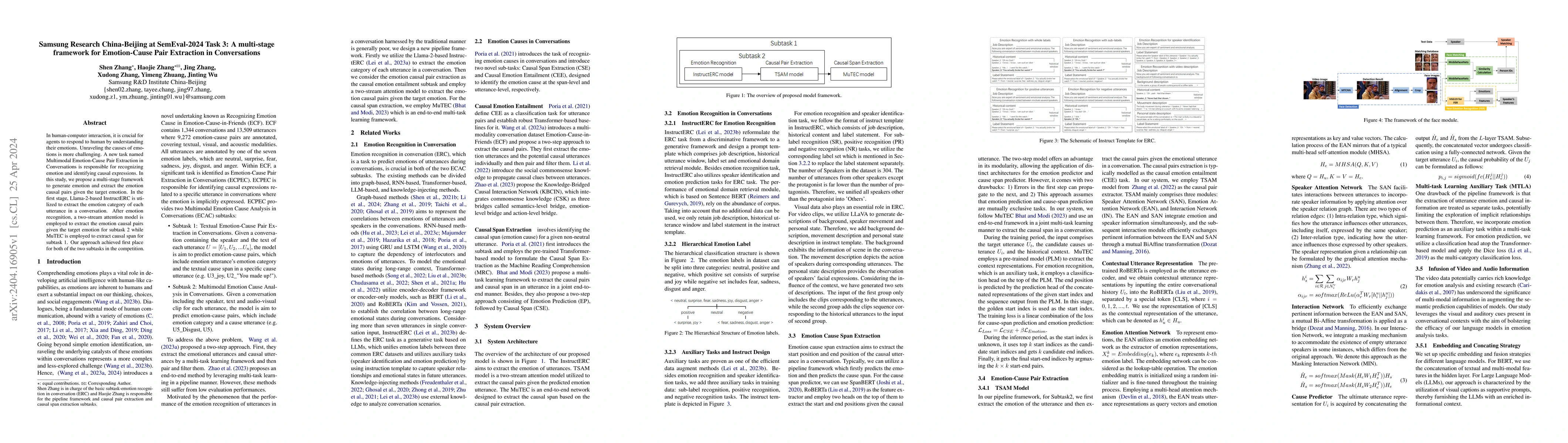 Thumbnail for Samsung Research China-Beijing at SemEval-2024 Task 3: A multi-stage
  framework for Emotion-Cause Pair Extraction in Conversations