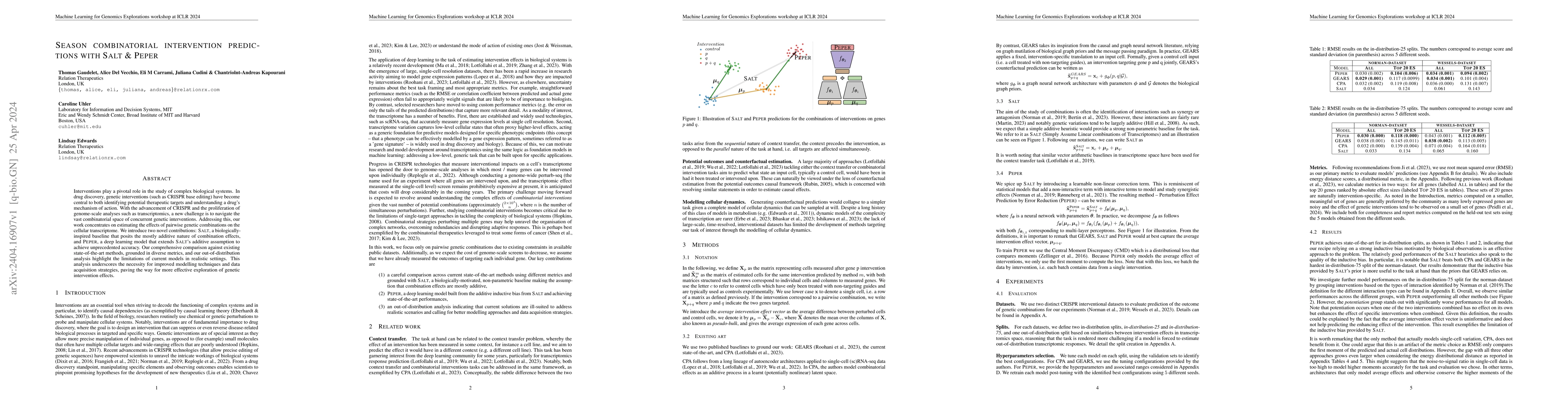 Thumbnail for Season combinatorial intervention predictions with Salt & Peper