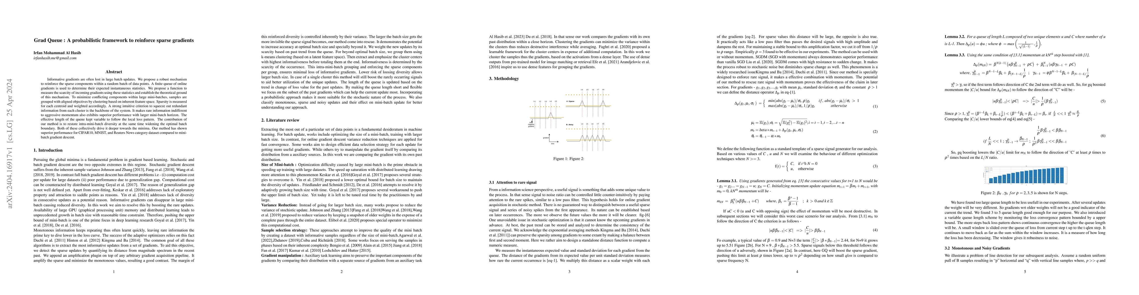 Thumbnail for Grad Queue : A probabilistic framework to reinforce sparse gradients