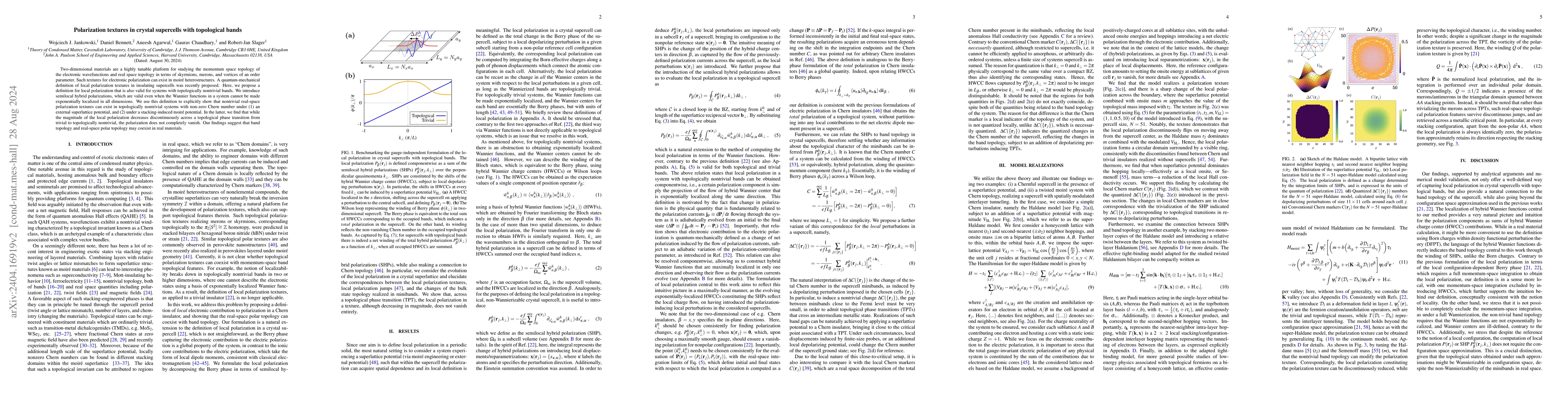 Thumbnail for Polarization textures in crystal supercells with topological bands