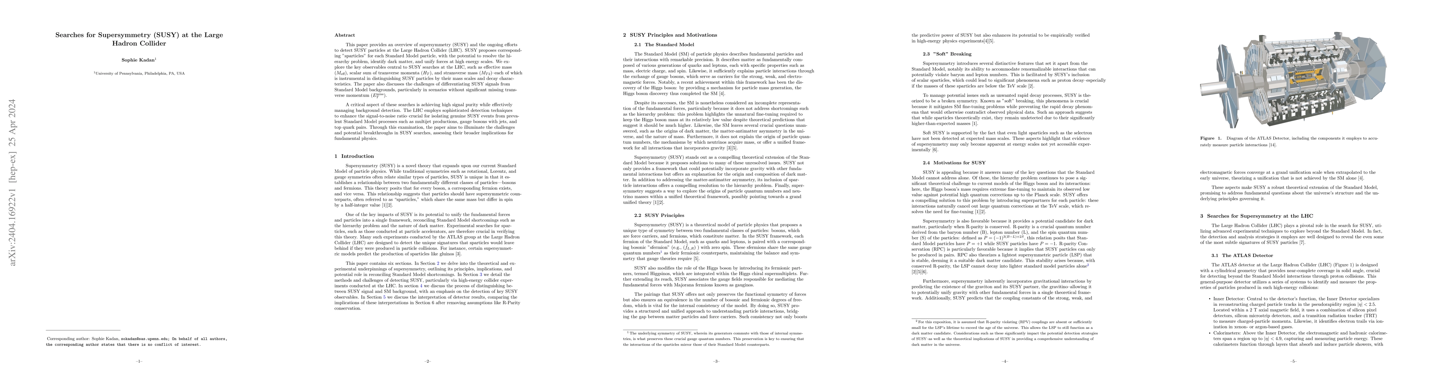 Thumbnail for Searches for Supersymmetry (SUSY) at the Large Hadron Collider