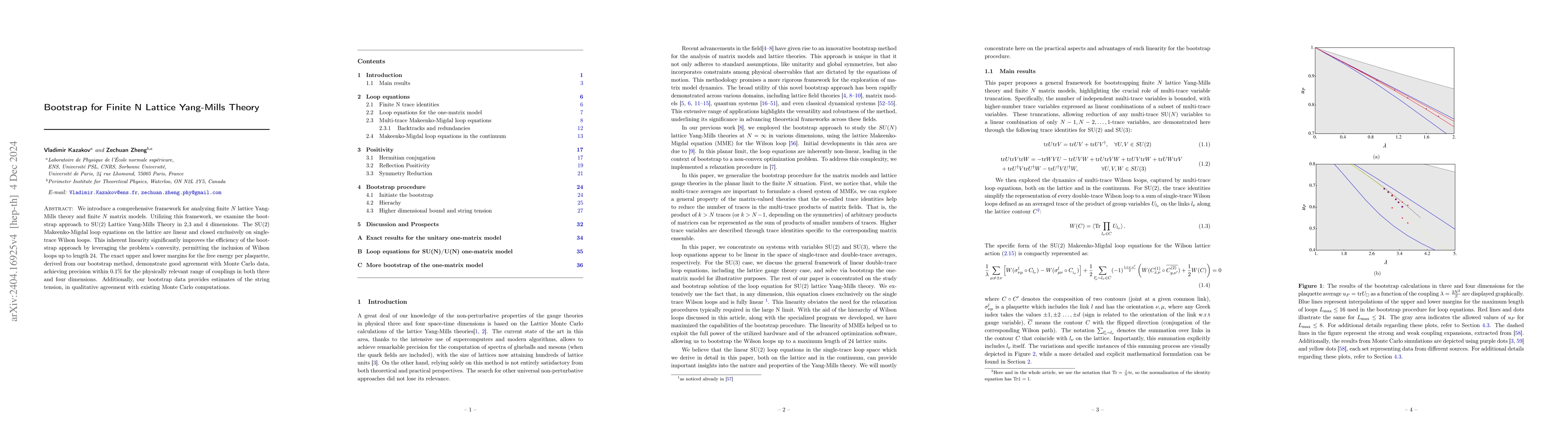 Thumbnail for Bootstrap for Finite N Lattice Yang-Mills Theory