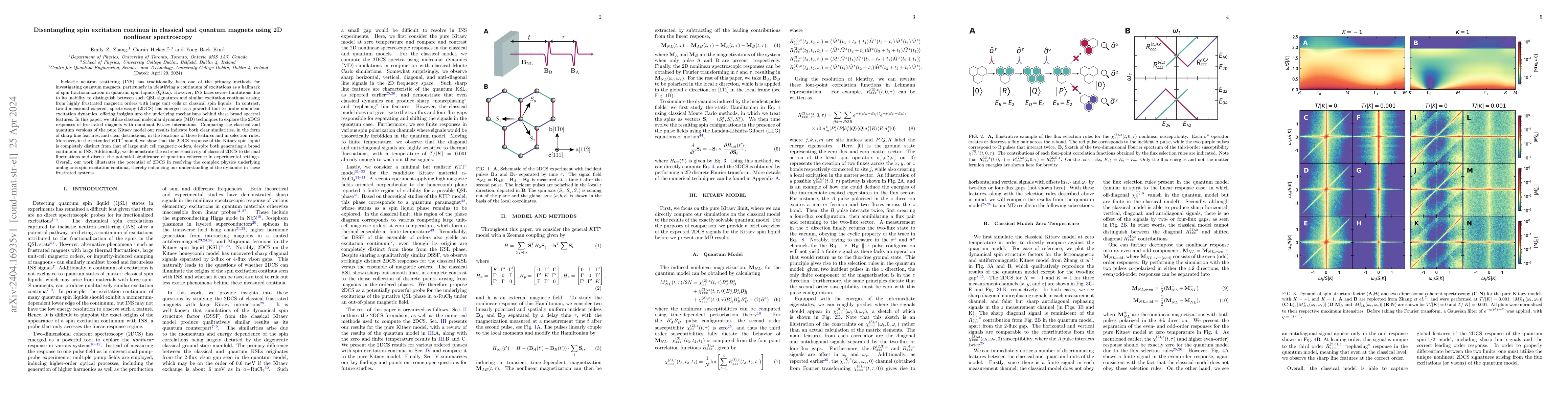 Thumbnail for Disentangling spin excitation continua in classical and quantum magnets
  using 2D nonlinear spectroscopy