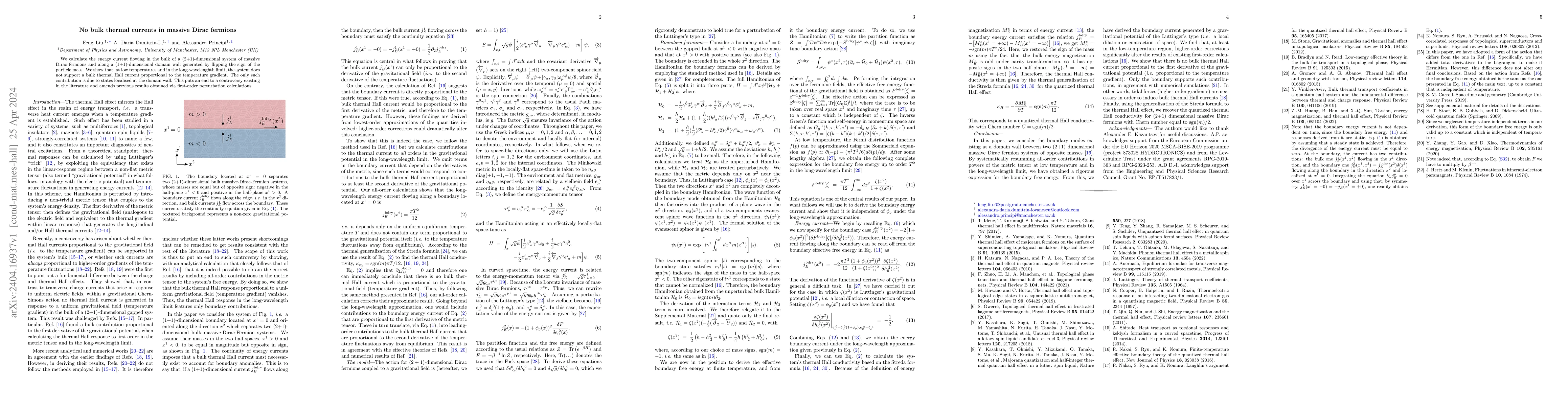 Thumbnail for No bulk thermal currents in massive Dirac fermions