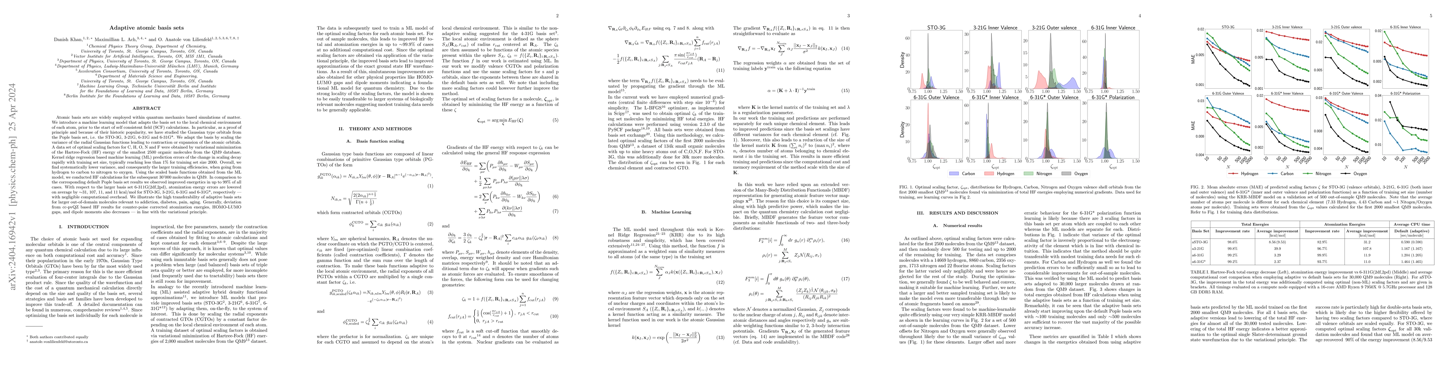 Thumbnail for Adaptive atomic basis sets