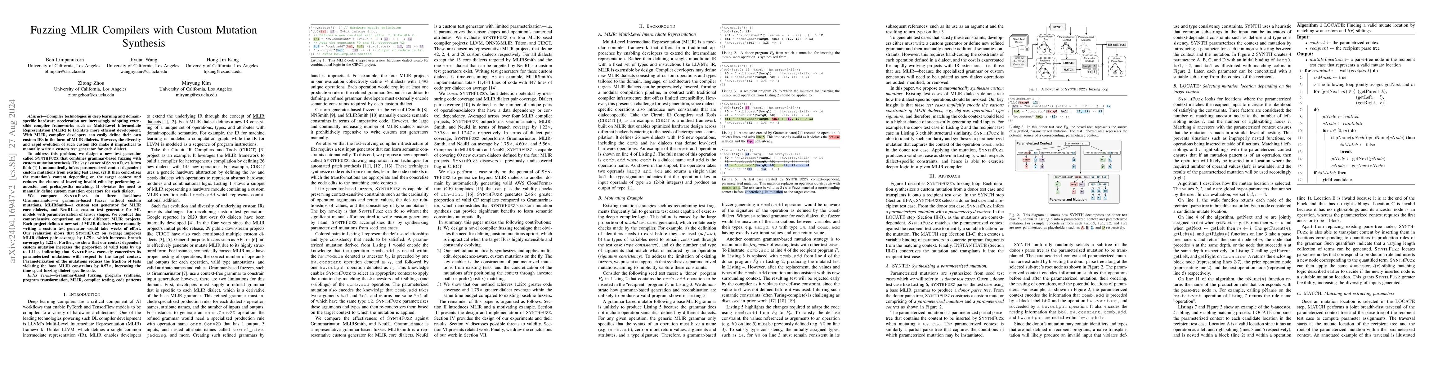 Thumbnail for Fuzzing MLIR by Synthesizing Custom Mutations