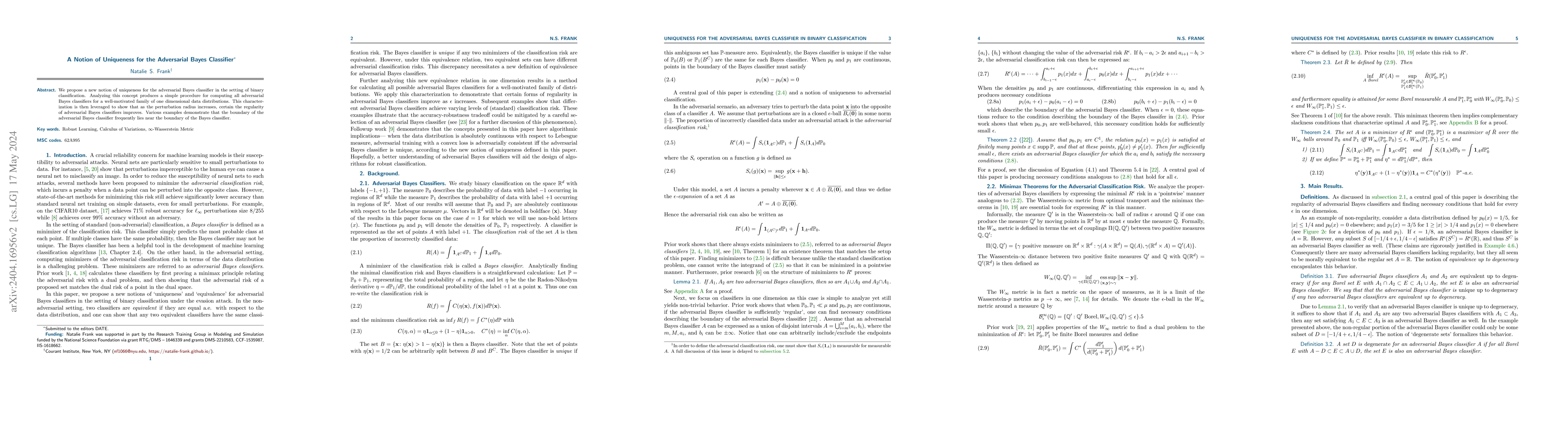 Thumbnail for A Notion of Uniqueness for the Adversarial Bayes Classifier