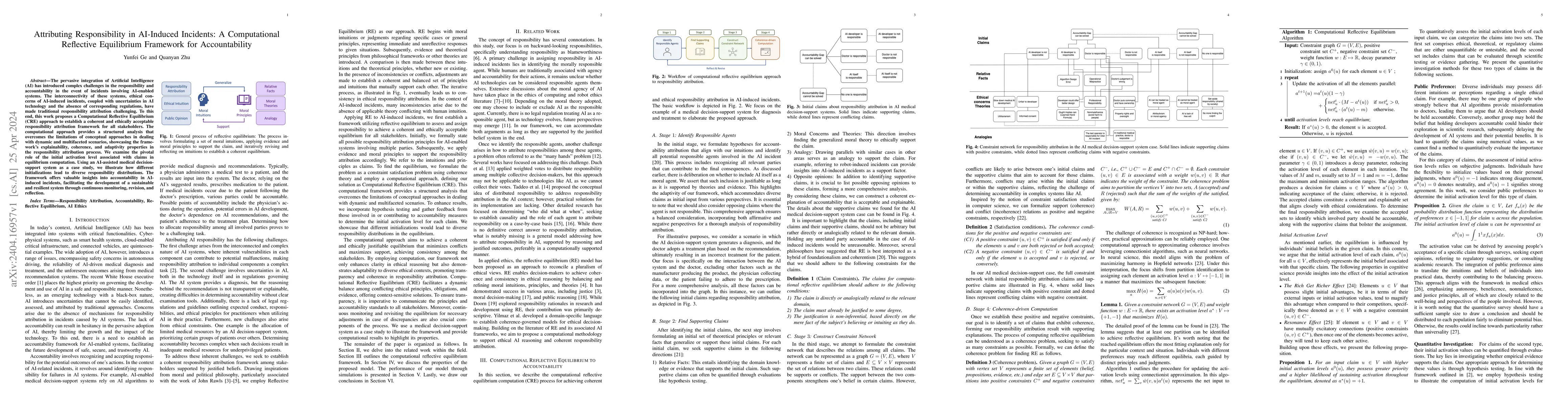 Thumbnail for Attributing Responsibility in AI-Induced Incidents: A Computational
  Reflective Equilibrium Framework for Accountability