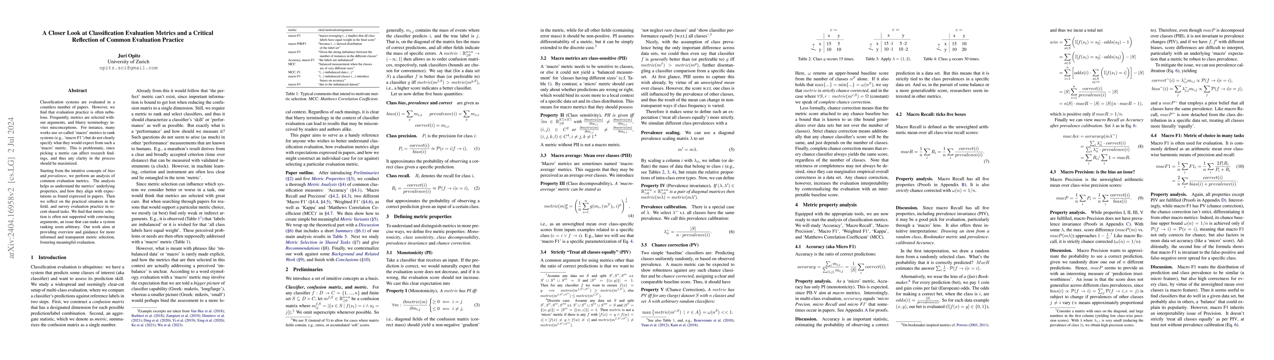 Thumbnail for A Closer Look at Classification Evaluation Metrics and a Critical
  Reflection of Common Evaluation Practice