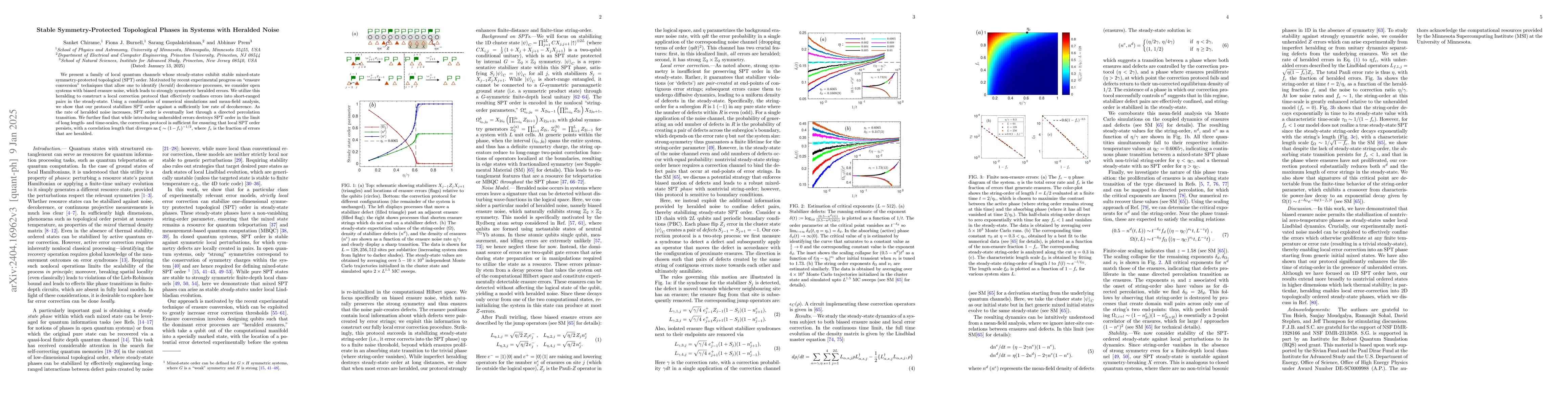 Thumbnail for Stable Symmetry-Protected Topological Phases in Systems with Heralded
  Noise