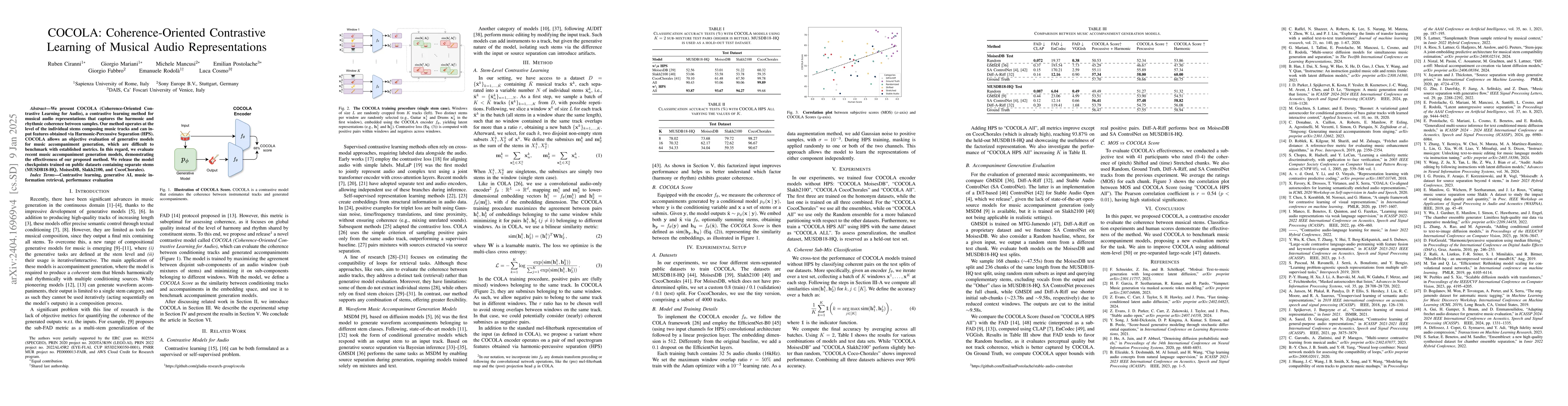 Thumbnail for COCOLA: Coherence-Oriented Contrastive Learning of Musical Audio
  Representations