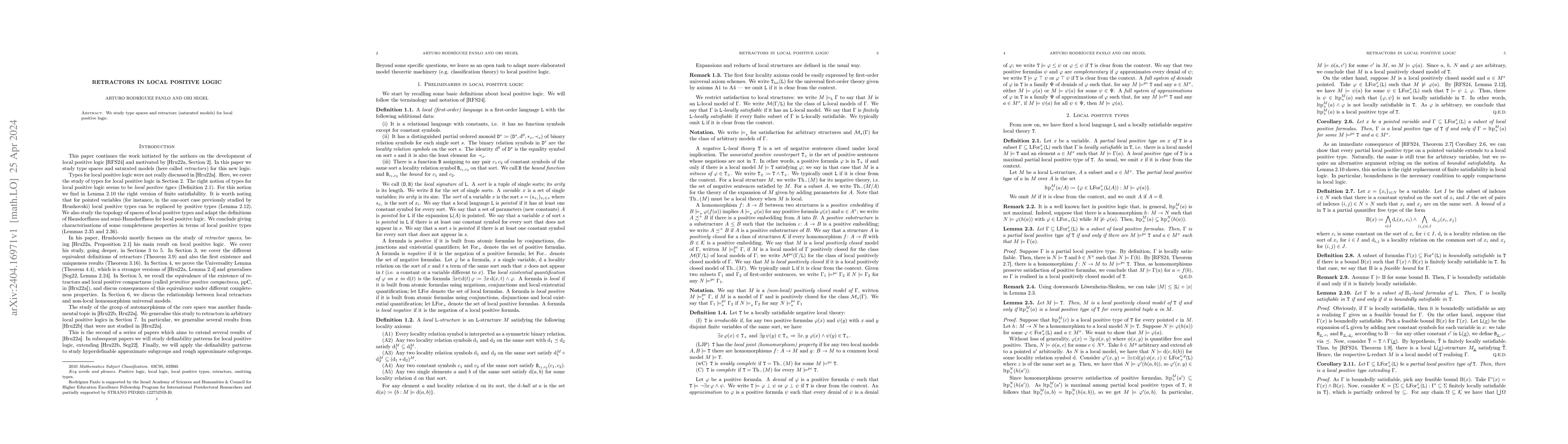 Thumbnail for Retractors in local positive logic