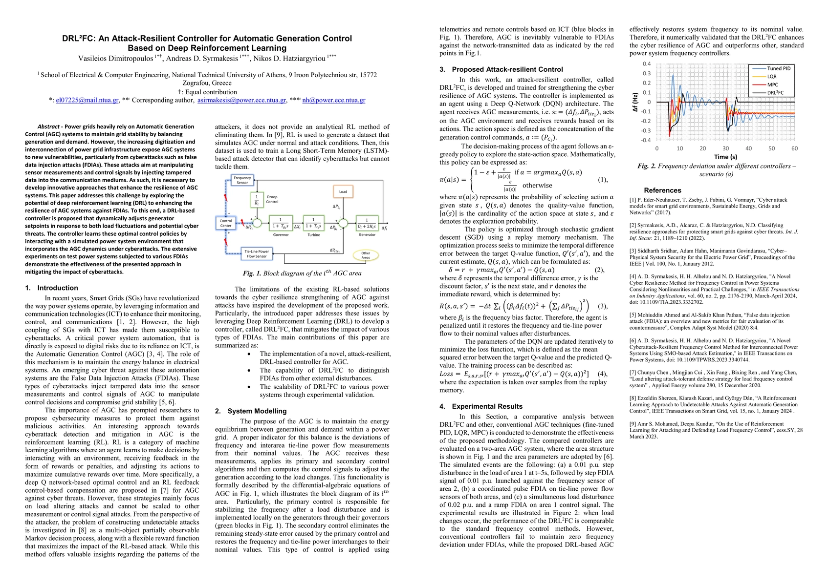 Thumbnail for DRL2FC: An Attack-Resilient Controller for Automatic Generation Control
  Based on Deep Reinforcement Learning