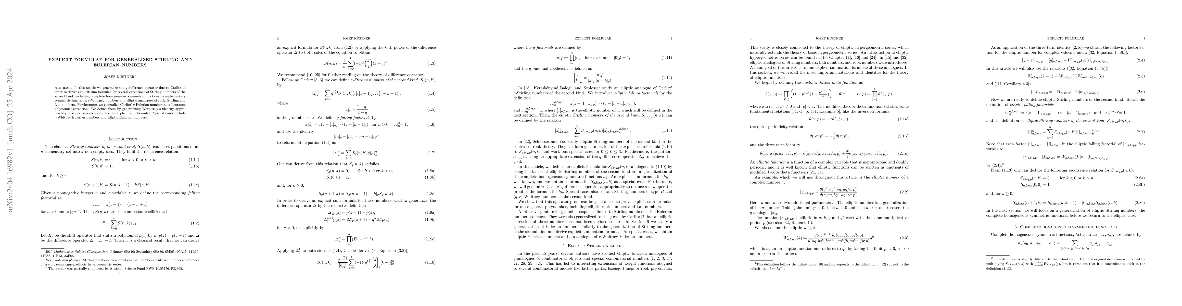 Thumbnail for Explicit formulae for generalized Stirling and Eulerian numbers