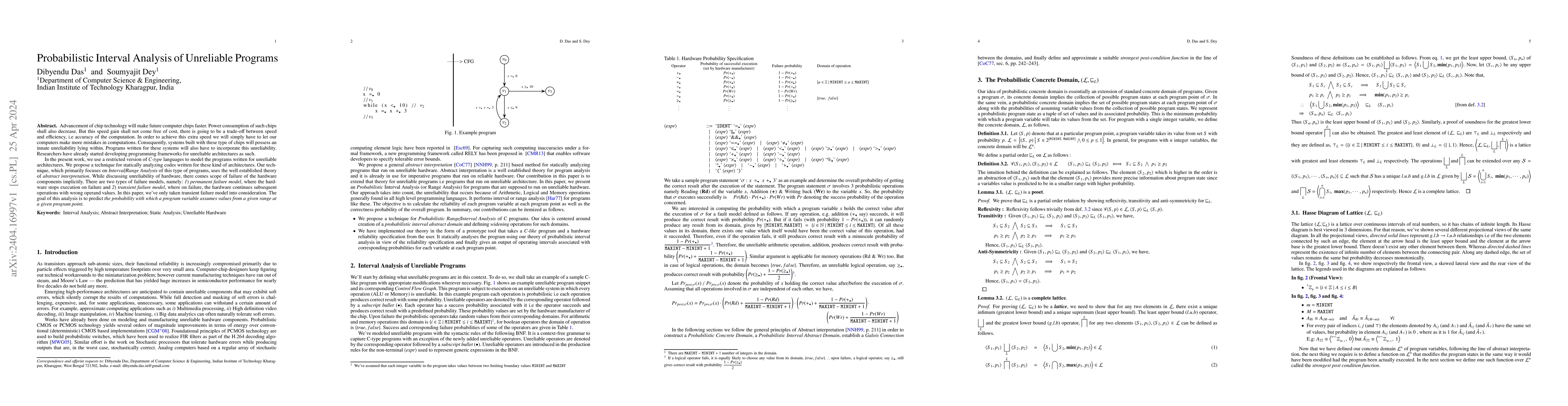 Thumbnail for Probabilistic Interval Analysis of Unreliable Programs