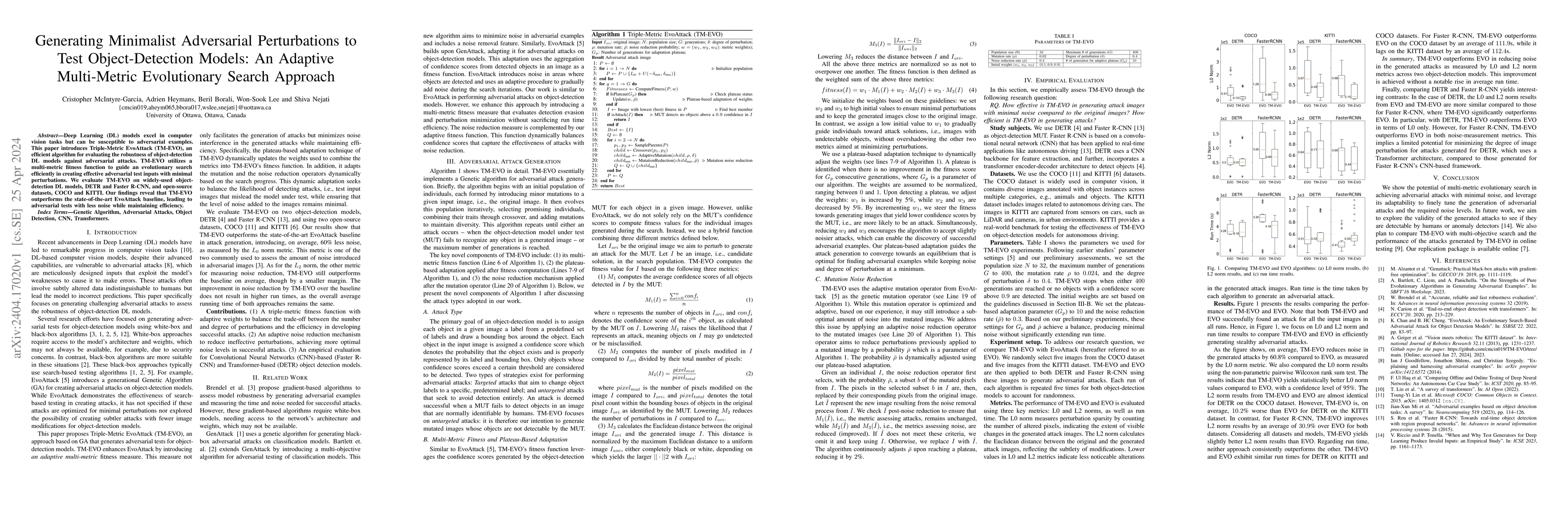 Thumbnail for Generating Minimalist Adversarial Perturbations to Test Object-Detection
  Models: An Adaptive Multi-Metric Evolutionary Search Approach