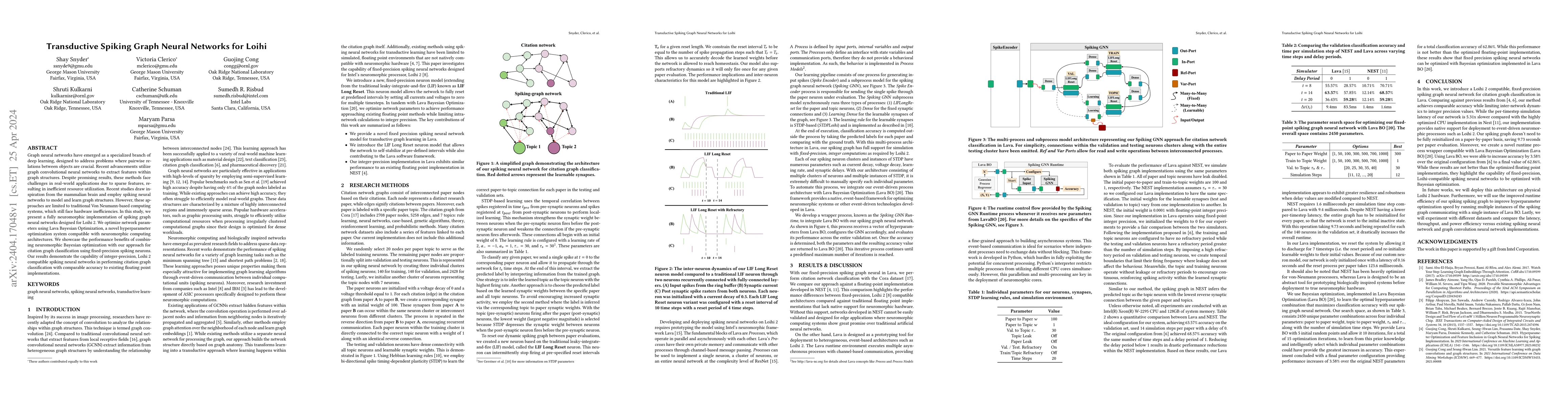 Thumbnail for Transductive Spiking Graph Neural Networks for Loihi