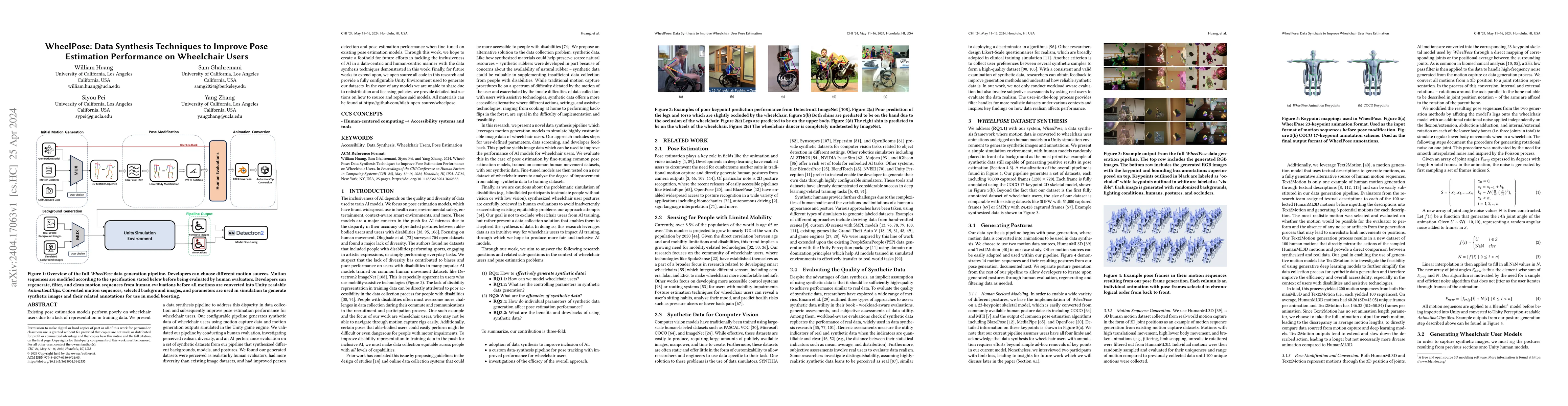 Thumbnail for WheelPose: Data Synthesis Techniques to Improve Pose Estimation
  Performance on Wheelchair Users